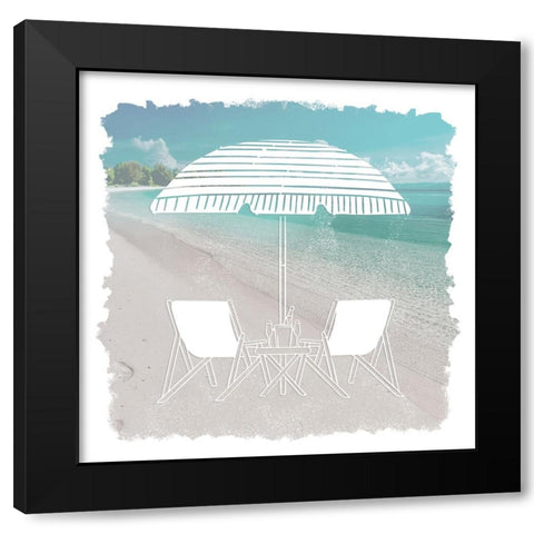 Beach Lounging Black Modern Wood Framed Art Print with Double Matting by Prime, Marcus