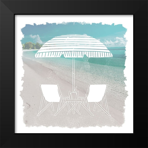 Beach Lounging Black Modern Wood Framed Art Print by Prime, Marcus