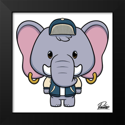 Ethan Elephant Black Modern Wood Framed Art Print by Prime, Marcus