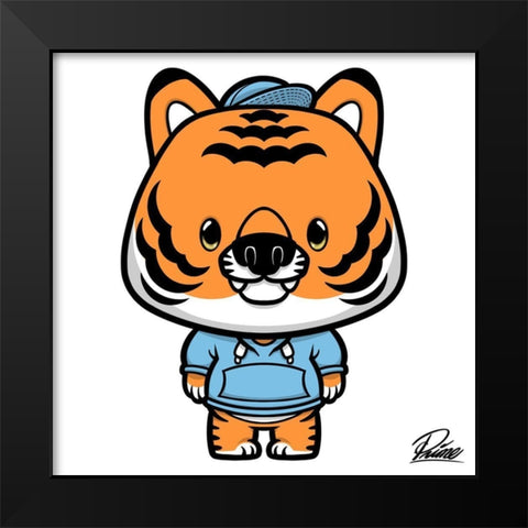 Kye Tiger Black Modern Wood Framed Art Print by Prime, Marcus
