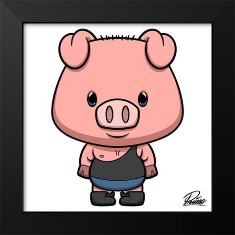 Preston Pig Black Modern Wood Framed Art Print by Prime, Marcus