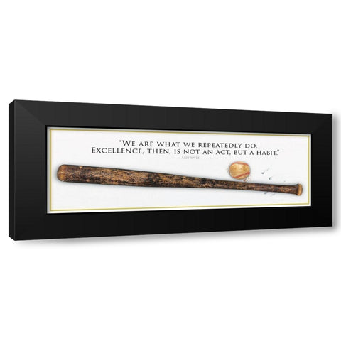 Baseball On Excellence Black Modern Wood Framed Art Print by Miller, Savannah