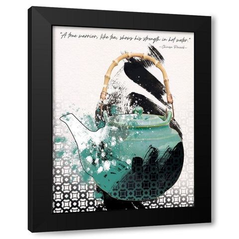 Teal Tea 4 Black Modern Wood Framed Art Print by Miller, Savannah