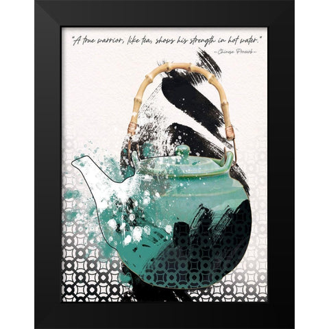 Teal Tea 4 Black Modern Wood Framed Art Print by Miller, Savannah