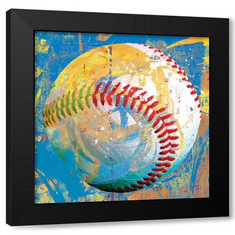 BaseBall Black Modern Wood Framed Art Print by Miller, Savannah
