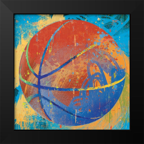 Basketball Black Modern Wood Framed Art Print by Miller, Savannah