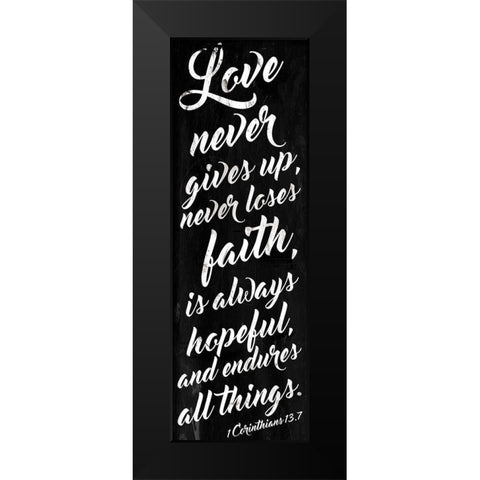 Love Never Black Black Modern Wood Framed Art Print by Villa, Mlli