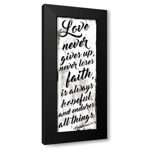 Love Never White Black Modern Wood Framed Art Print with Double Matting by Villa, Mlli