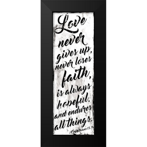 Love Never White Black Modern Wood Framed Art Print by Villa, Mlli