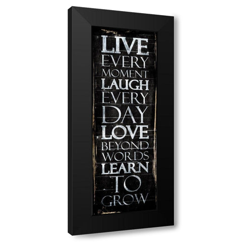 Live Laugh Love Learn Black Modern Wood Framed Art Print with Double Matting by Villa, Mlli