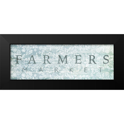 Farmers Market Blues Black Modern Wood Framed Art Print by Villa, Mlli