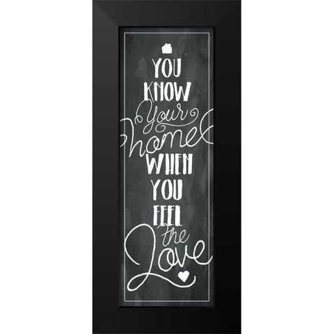 Feel The Love Black Modern Wood Framed Art Print by Villa, Mlli