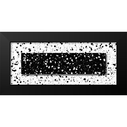 Black White Speckles Black Modern Wood Framed Art Print by Villa, Mlli