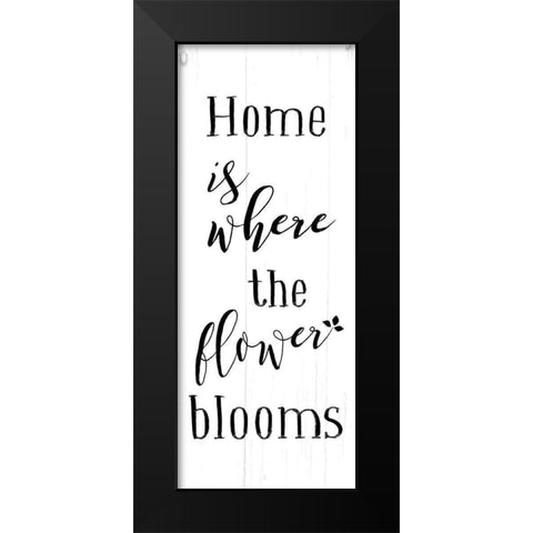 Flower Blooms Black Modern Wood Framed Art Print by Villa, Mlli