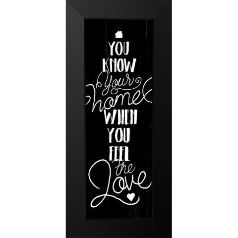 Home Love Black Modern Wood Framed Art Print by Villa, Mlli