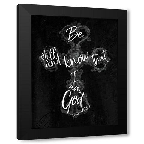 I Am God Black Modern Wood Framed Art Print with Double Matting by Villa, Mlli
