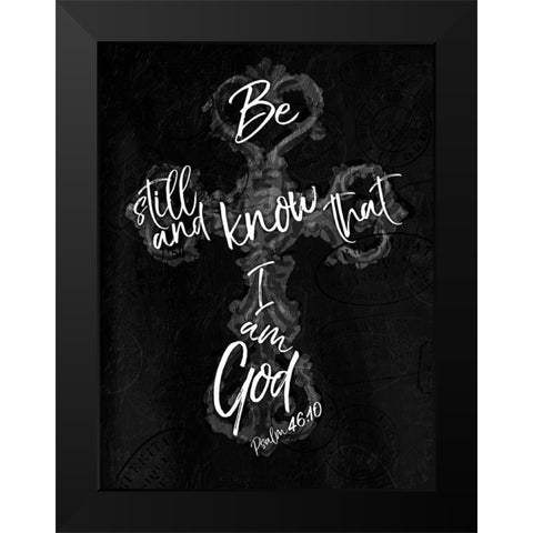 I Am God Black Modern Wood Framed Art Print by Villa, Mlli