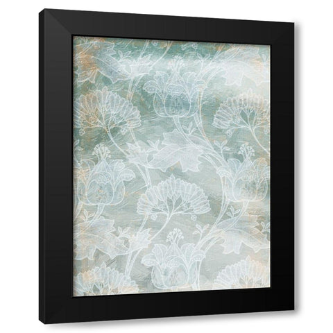 Rustic Teal Grey Vine Black Modern Wood Framed Art Print by Villa, Mlli