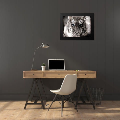 Tiger Look Black Modern Wood Framed Art Print by Villa, Mlli