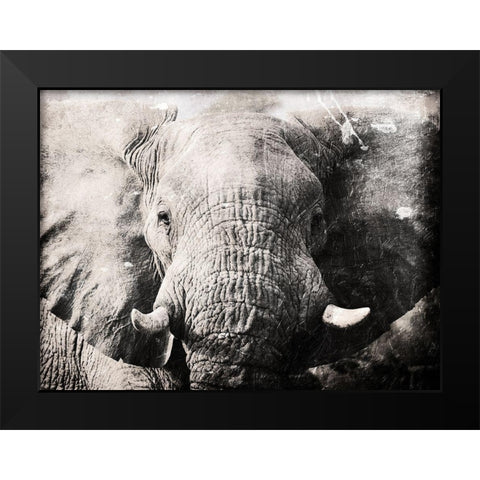 Elephant Look Black Modern Wood Framed Art Print by Villa, Mlli