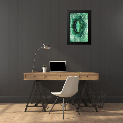 Emerald Look Black Modern Wood Framed Art Print by Villa, Mlli