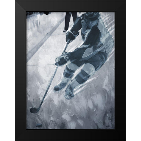 Hockey Move Black Modern Wood Framed Art Print by Villa, Mlli