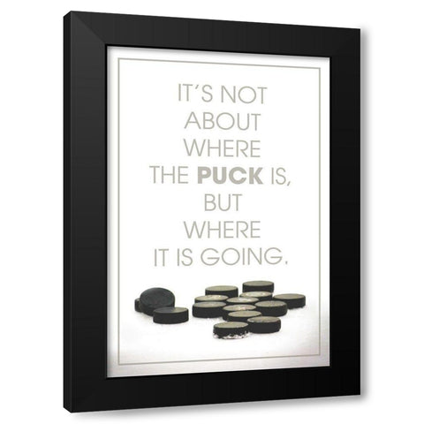 Pucks Going Black Modern Wood Framed Art Print by Villa, Mlli