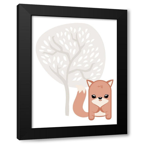 Fox Tree Black Modern Wood Framed Art Print with Double Matting by Villa, Mlli