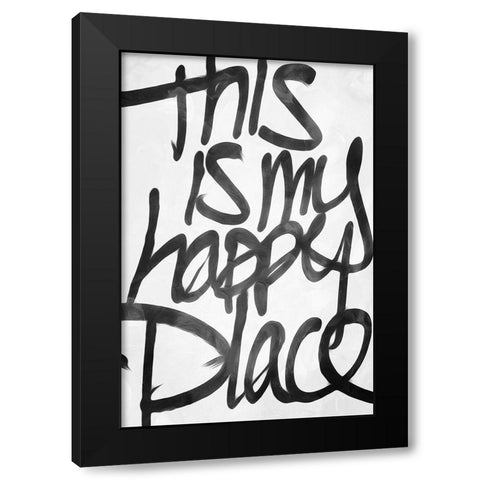 Happy Place Black Modern Wood Framed Art Print by Villa, Mlli