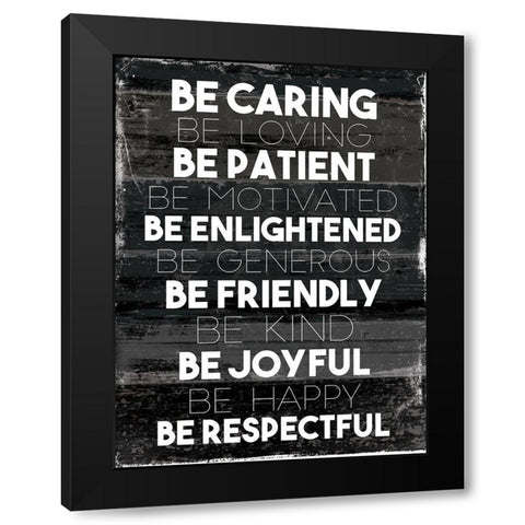 Be Caring Black Modern Wood Framed Art Print with Double Matting by Villa, Mlli