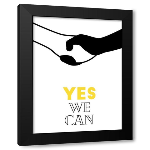 Yes We Can Black Modern Wood Framed Art Print with Double Matting by Villa, Mlli
