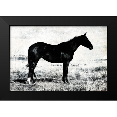 Horse Stance Black Modern Wood Framed Art Print by Villa, Mlli