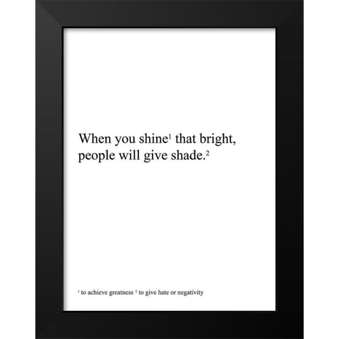 Shine Black Modern Wood Framed Art Print by Villa, Mlli