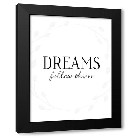 Dreams Black Modern Wood Framed Art Print with Double Matting by Villa, Mlli