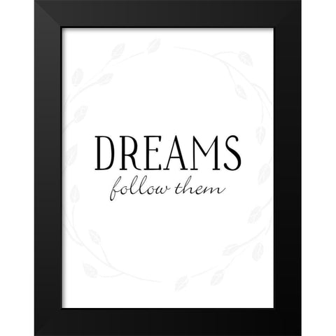 Dreams Black Modern Wood Framed Art Print by Villa, Mlli