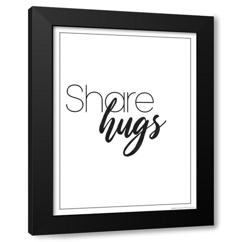 Share Hugs Black Modern Wood Framed Art Print with Double Matting by Villa, Mlli