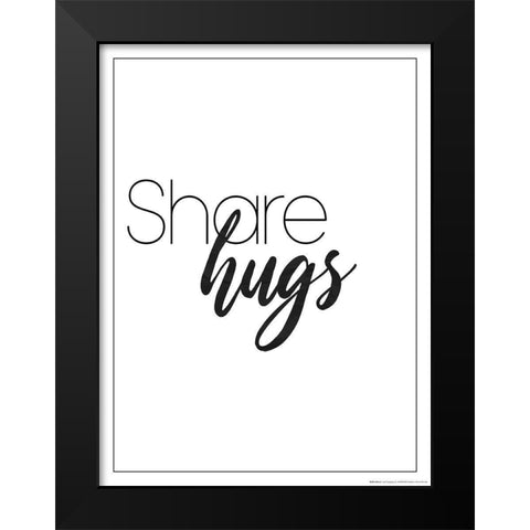 Share Hugs Black Modern Wood Framed Art Print by Villa, Mlli