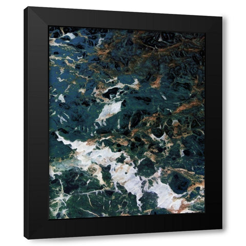 Dark Blue Smog Abstract Black Modern Wood Framed Art Print with Double Matting by Villa, Mlli