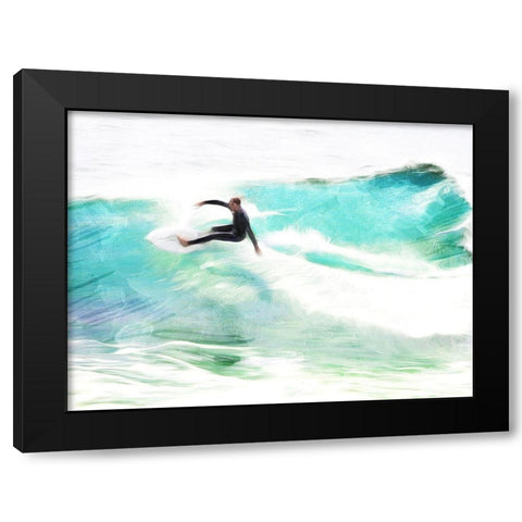 Riding The Wave Black Modern Wood Framed Art Print with Double Matting by Villa, Mlli