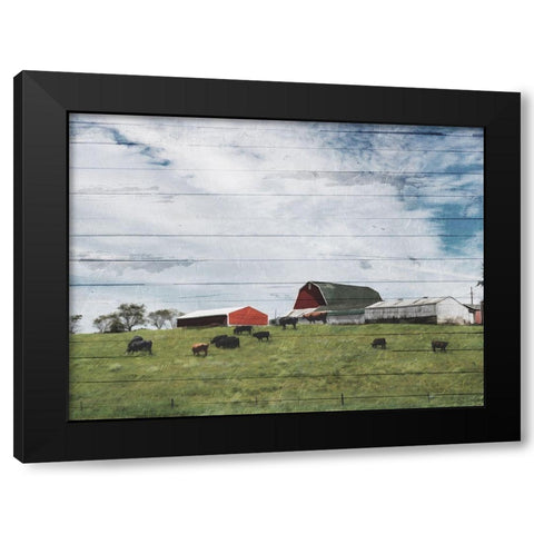 Farmhouse On The Hill Black Modern Wood Framed Art Print with Double Matting by Villa, Mlli