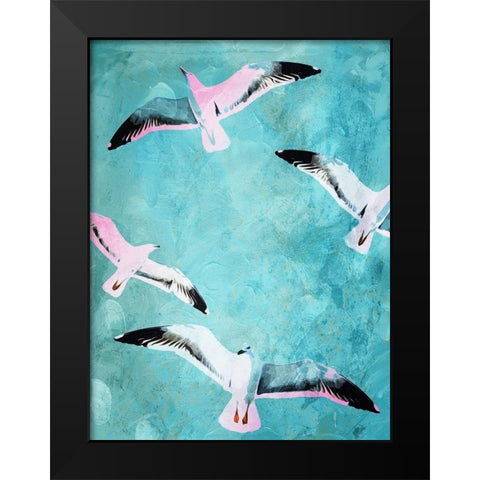 Birds In The Sky Black Modern Wood Framed Art Print by Villa, Mlli