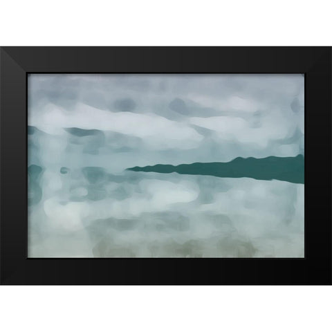 Blue View Black Modern Wood Framed Art Print by Villa, Mlli