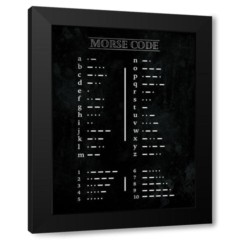 Morse Code Open Black Modern Wood Framed Art Print with Double Matting by Villa, Mlli