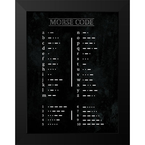 Morse Code Open Black Modern Wood Framed Art Print by Villa, Mlli