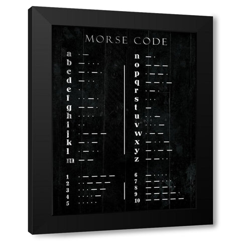 Morse Code Black Modern Wood Framed Art Print with Double Matting by Villa, Mlli