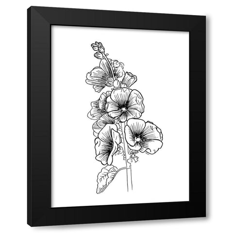 Lined Flowers Black Modern Wood Framed Art Print with Double Matting by Villa, Mlli