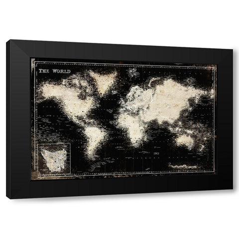 Cream World Black Modern Wood Framed Art Print with Double Matting by Villa, Mlli