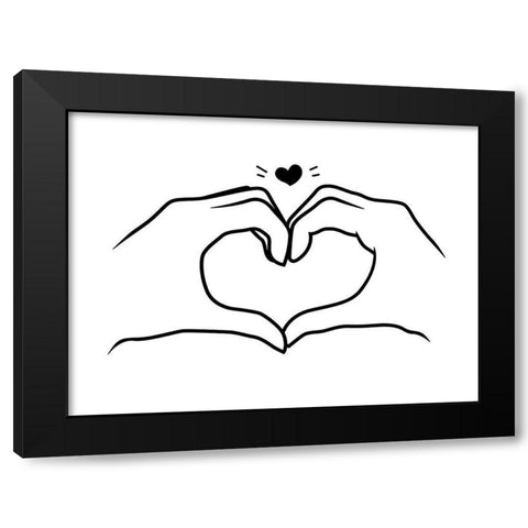 Heart Bw Black Modern Wood Framed Art Print with Double Matting by Villa, Mlli