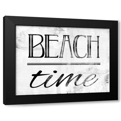 Beach Time Bw Black Modern Wood Framed Art Print with Double Matting by Villa, Mlli