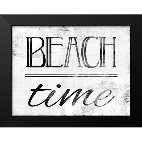 Beach Time Bw Black Modern Wood Framed Art Print by Villa, Mlli